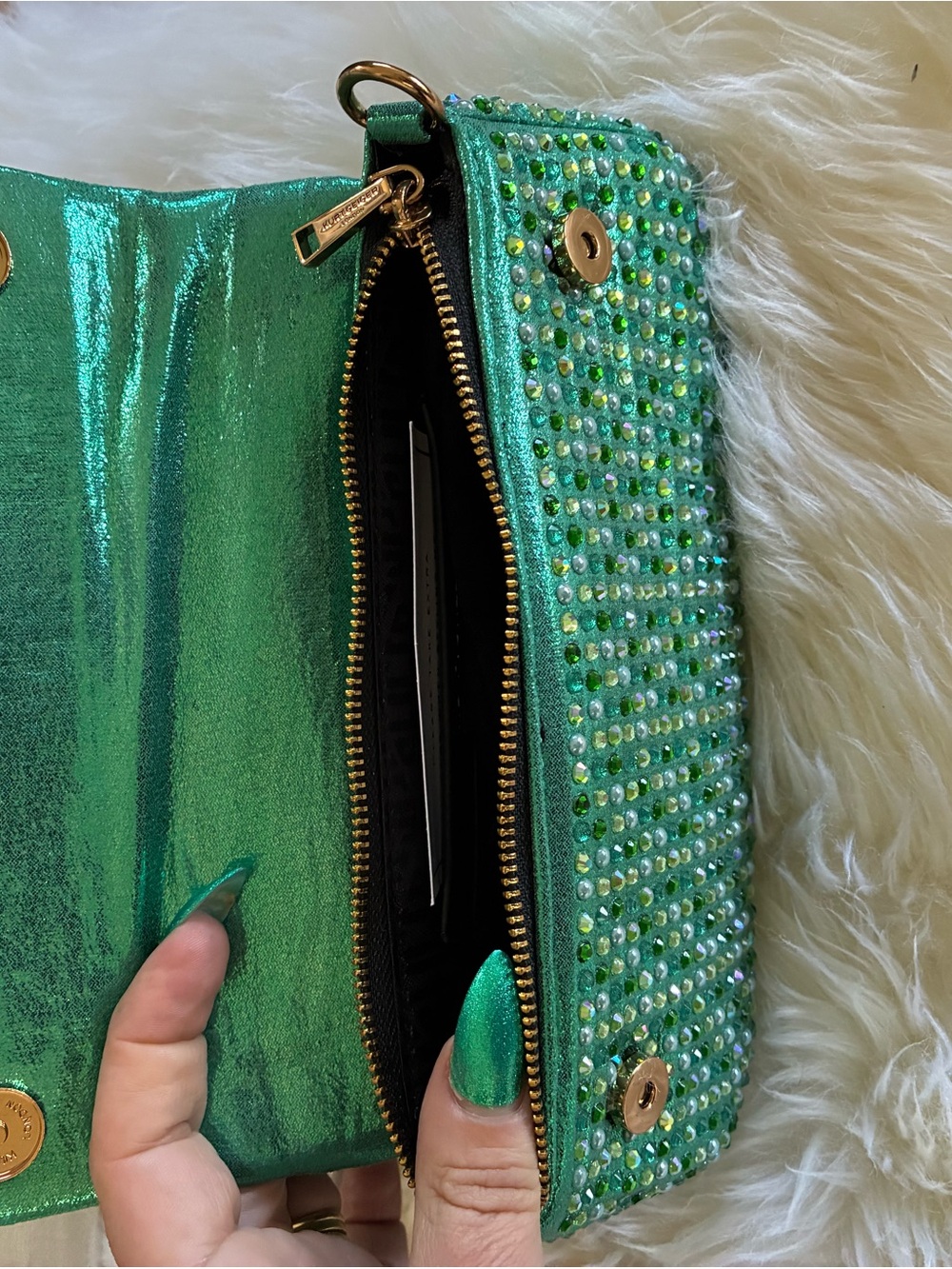 Kurt Geiger 🦅 NWT! Pickle Crystal-Embellished Multi Way Bag - Picture 12 of 16